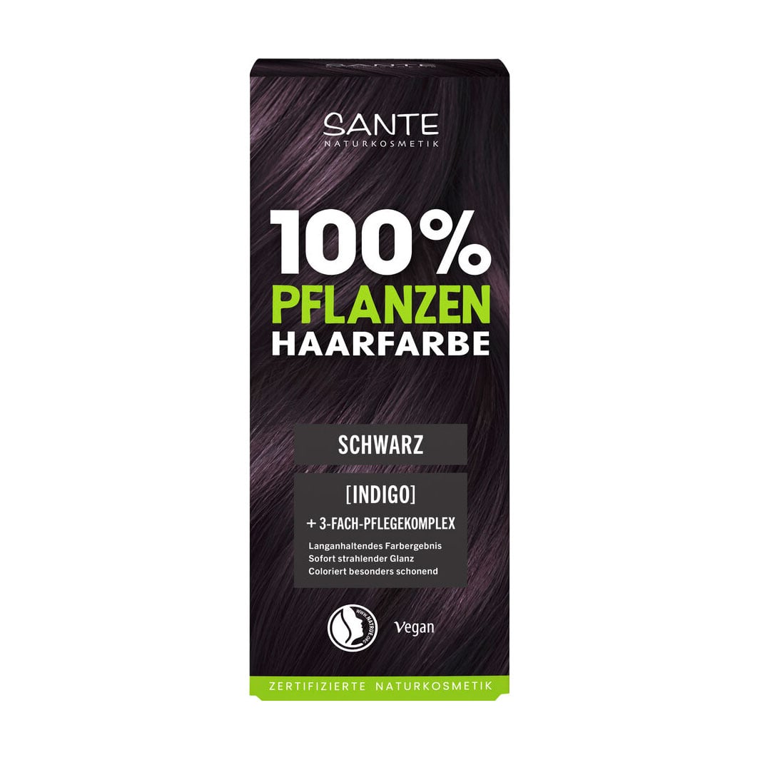 Трав'яний порошок для фарбування волосся Sante Naturkosmetik Herbal Hair Color, Black, 100 г